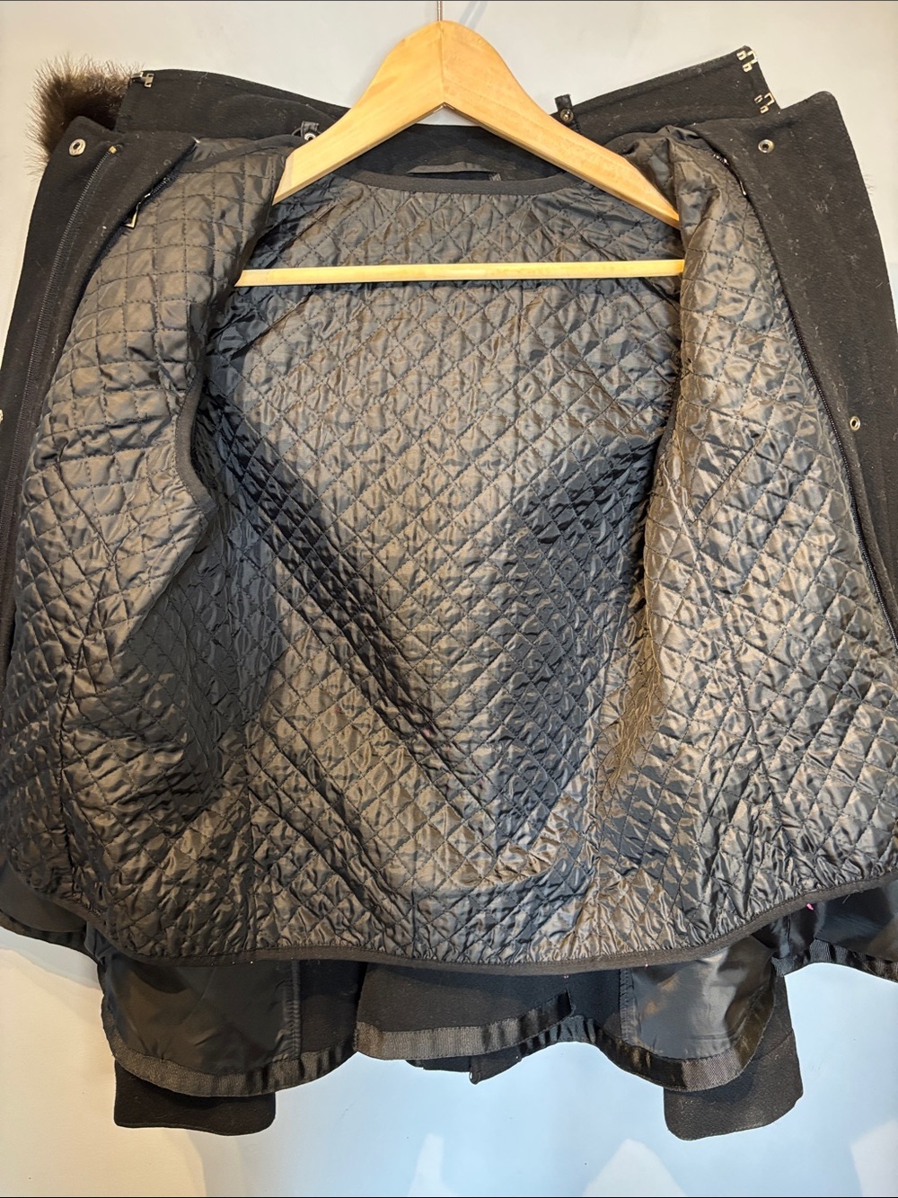Zara Black Wool Blend Duffle Coat with Removable Hood - Picture 7 of 11